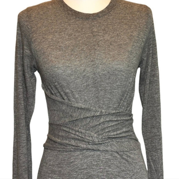 MONROW Granite Wrapped Dress  - Heather Gray - Picture 3 of 9